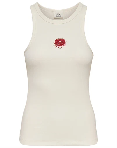 JDY - JDYTulle Life Pearl Tank Top - Cloud Dancer